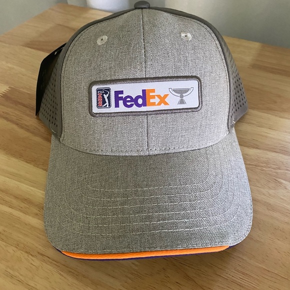 NEW FedEx Cup Performance PGA Tour Grey SnapBack Hat Cap Adjustable Blend Golf - Picture 1 of 9